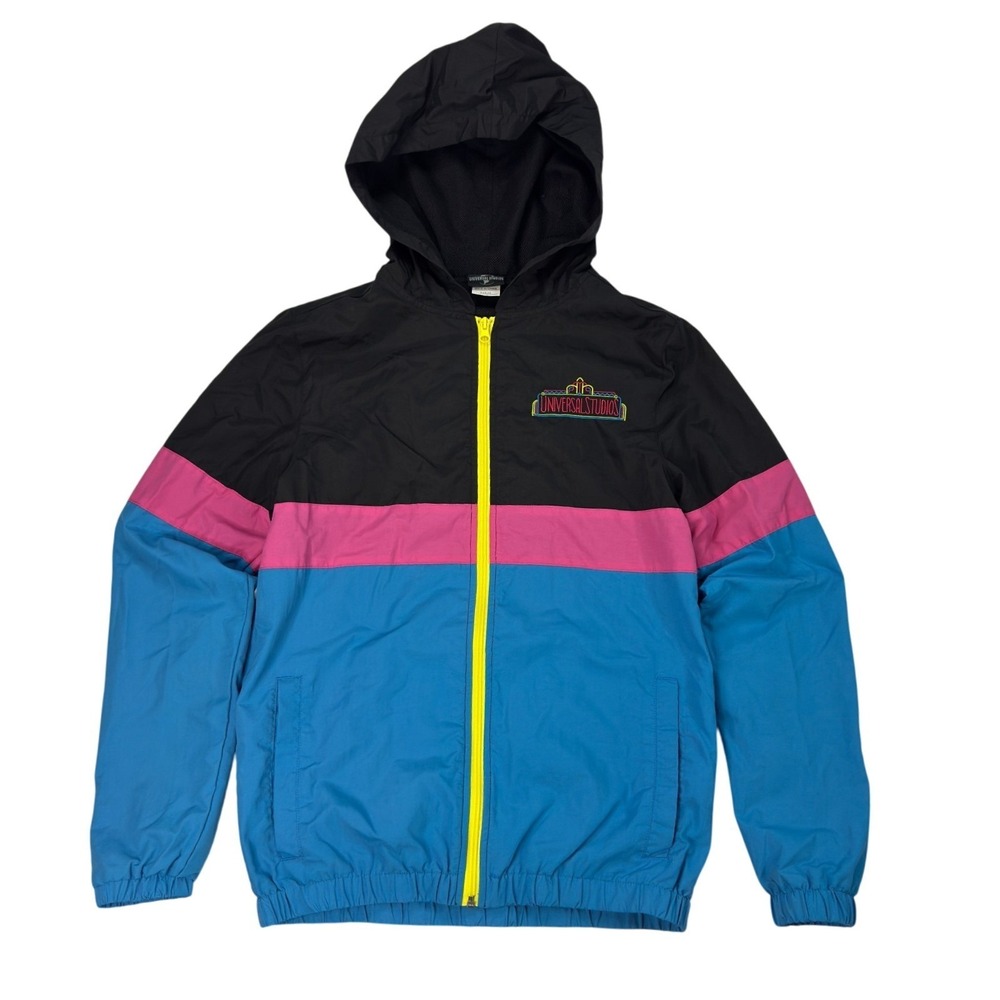 Vintage 90s Universal Studios Windbreaker Unisex Size XS Color Block Retro